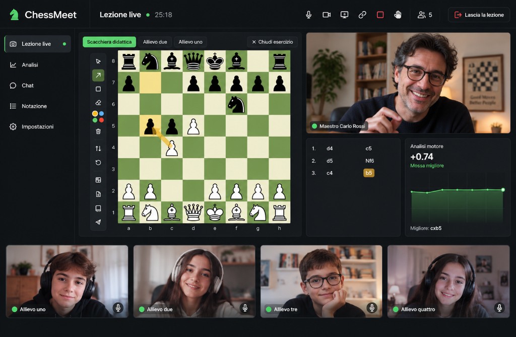 Lezione di scacchi online in diretta su ChessMeet
